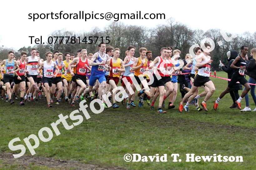 Senior boys, 2020 New Balance English Schools Champs., Sefton Park, Liverpool. Photo: David T. Hewitson/Sports for All Pics